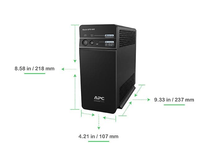 APC Back-UPS BX600C-IN 600VA / 360W UPS | Backup for WiFi Router, Desktop PC & CCTV | 3 Power Backup Outlets | 2 Year Warranty | Ideal for Home Office & Online Classes - Image 7