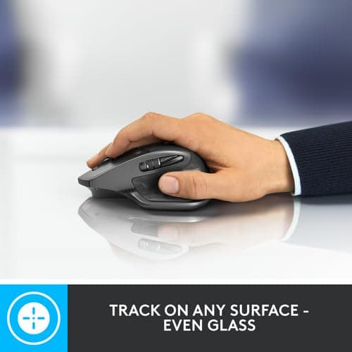 Logitech MX Master 2S Bluetooth Edition Wireless Mouse, Multi-Surface, Hyper-Fast Scrolling, Ergonomic, Rechargeable, Connects Up to 3 Mac/PC Computers Dark Grey Mx Master 2 Mouse - Image 3