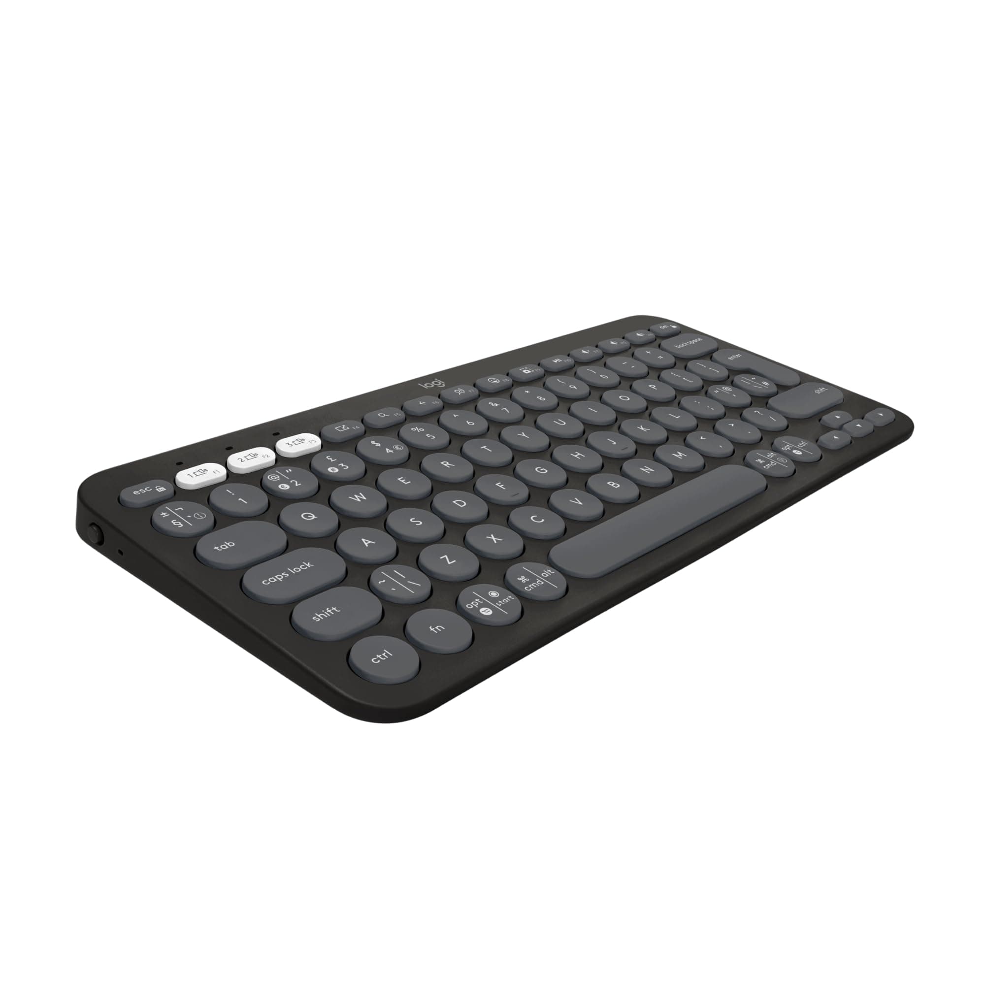 Logitech Pebble Keys 2 K380s, Multi-Device Bluetooth Wireless Keyboard with Customisable Shortcuts, Slim and Portable, Easy-Switch for Windows, macOS, iPadOS, Android, Chrome OS - Tonal Graphite Pebble Keys 2 K380s- Graphite - Image 1