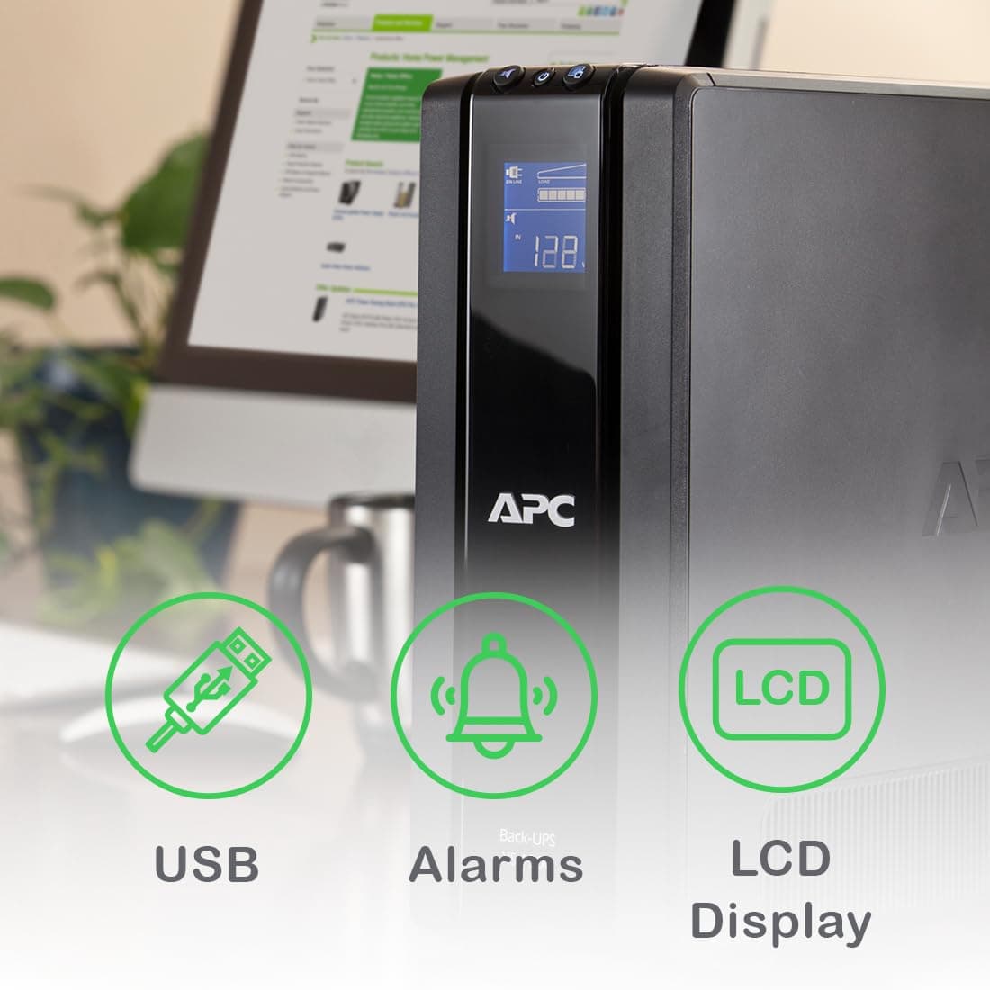 APC Back-UPS Pro BR1500G-IN 1500VA / 865W UPS | Backup for NAS Storage, Creative Workstation & Premium Home Office | LCD Display | 6 Backup Outlets | 2 Year Warranty - Image 6