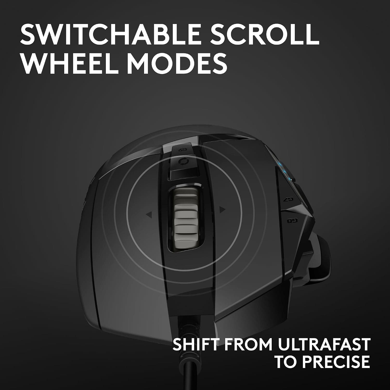 Logitech G502 Hero High Performance Wired USB Gaming Mouse, Hero 25K Sensor, 25,600 DPI, RGB, Adjustable Weights, 11 Programmable Buttons, On-Board Memory, PC/Mac - Black - Image 7