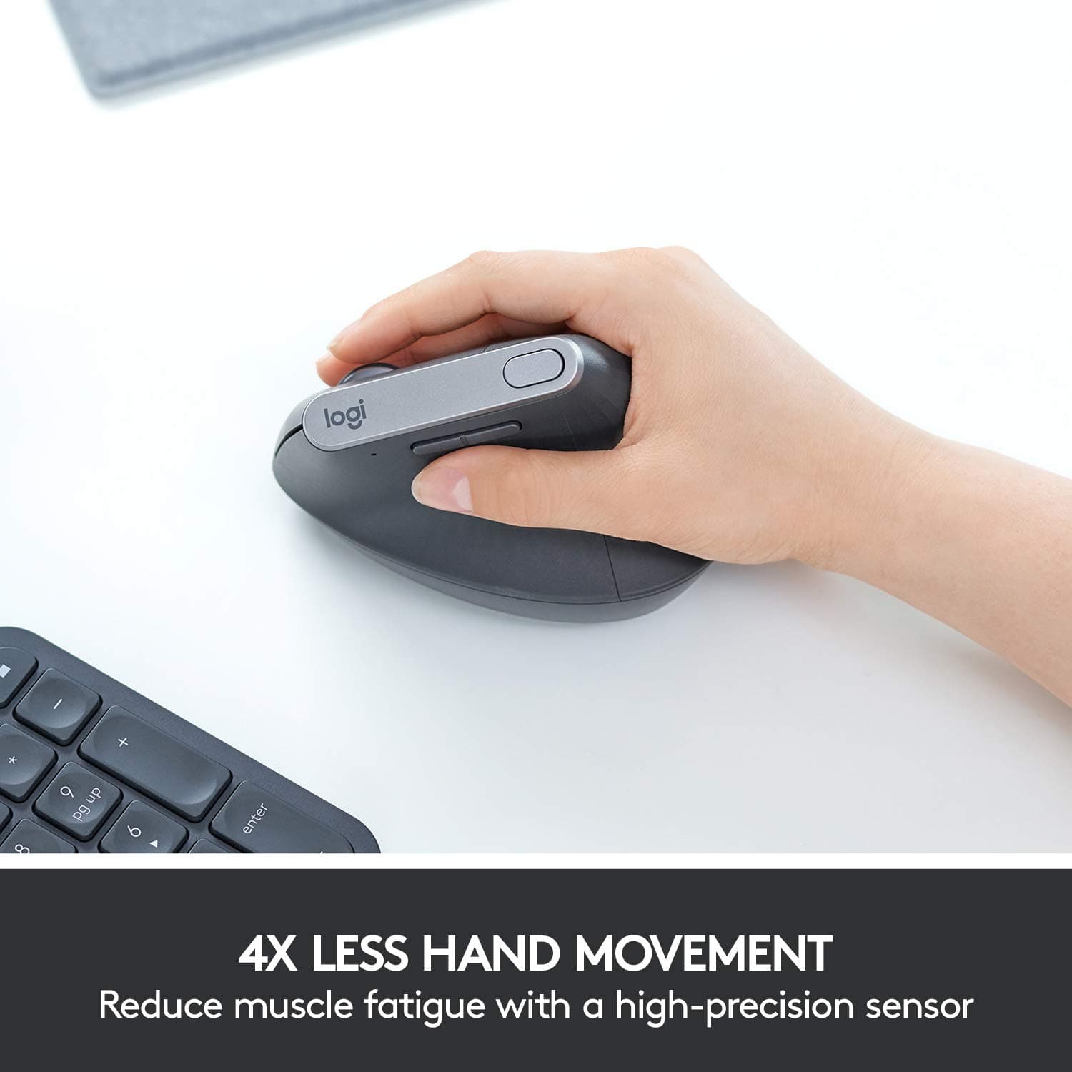 Logitech MX Vertical Wireless Mouse with Free Adobe Subscription, Ergonomic Design Reduces Muscle Strain, Move Content Between 3 Windows and Apple Computers, Rechargeable, - Image 5