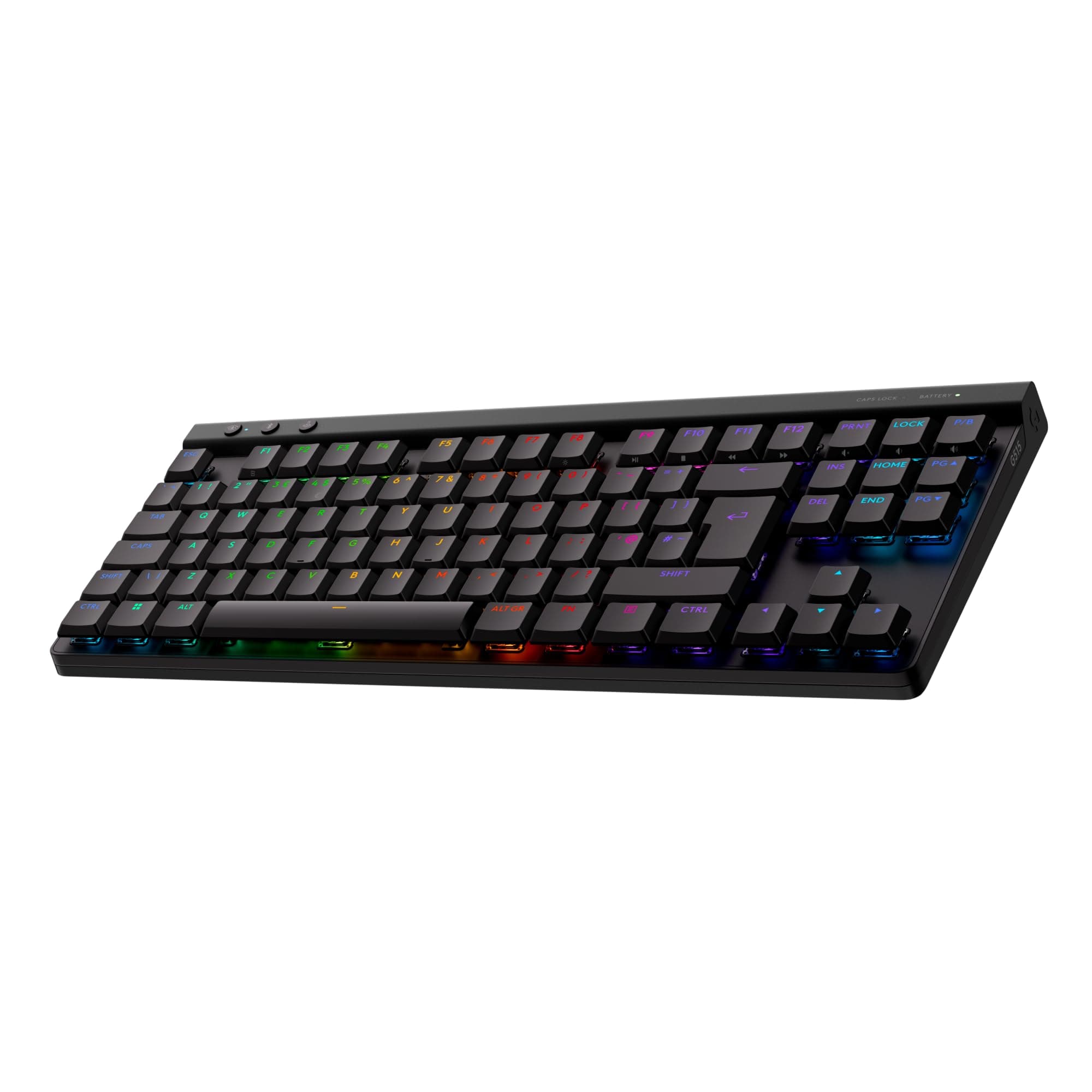Logitech G515 Lightspeed TKL Low Profile Wireless Gaming Keyboard, LIGHTSYNC RGB, Thin Tenkeyless Design, PBT Keycaps, Tactile (Brown) Mechanical Switches - Black G515 Black KB - Image 1