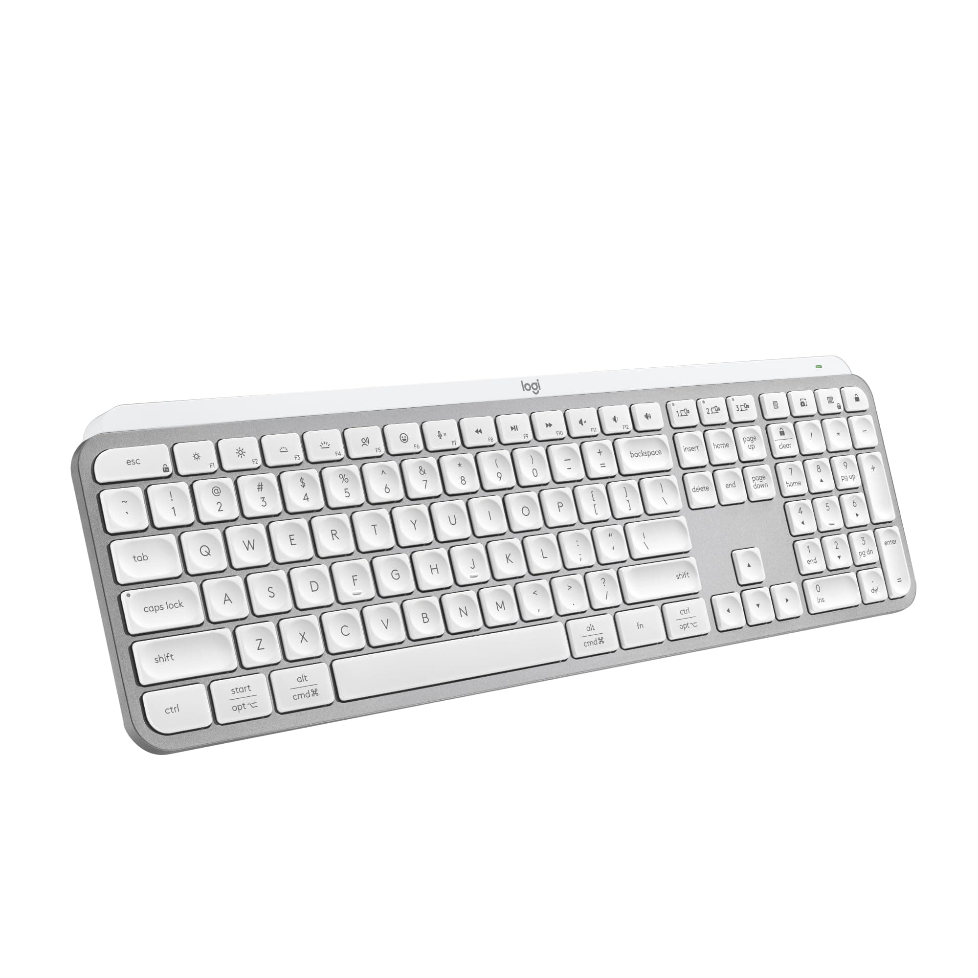 Logitech MX Keys S Wireless Keyboard with Free Adobe Subscription, Low Profile, Fluid Precise Quiet Typing, Programmable Keys, Backlighting, Bluetooth, USB C - Pale Grey Pale Grey MX Keys S - Image 1