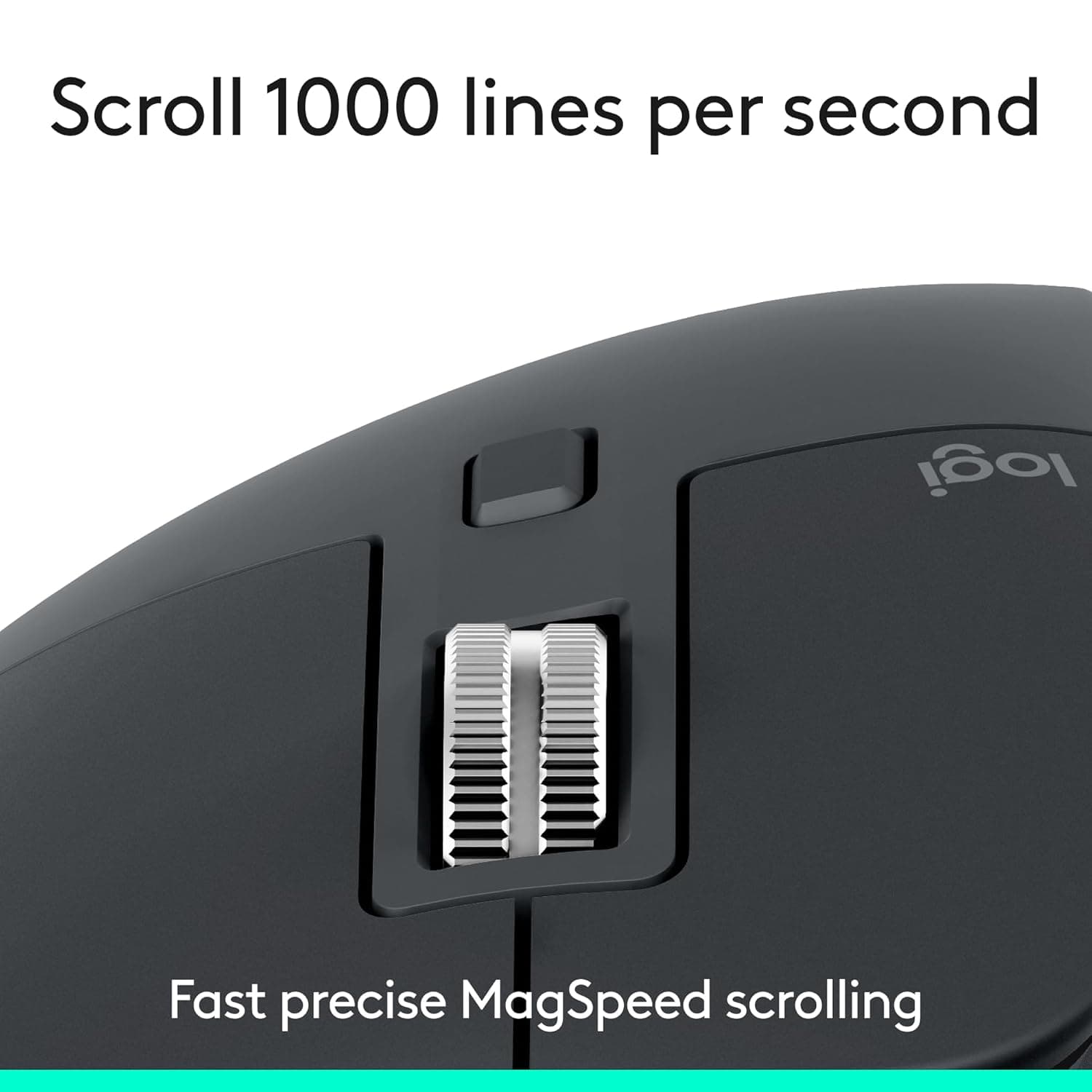 Logitech MX Master 3s Ergonomic Optical Mouse 8K DPI, Track on Glass, Quiet Clicks, Ultra-Fast Scroll (2.4GHz Wireless, Bluetooth, Graphite) - Image 3