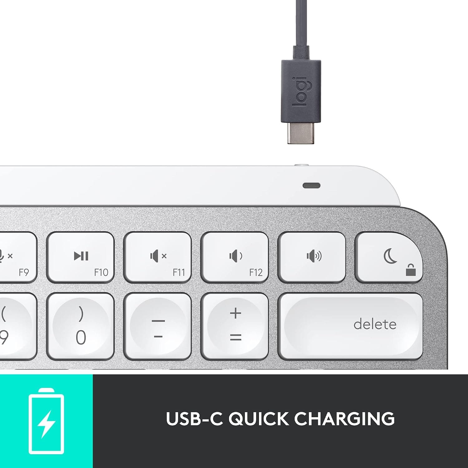 Logitech MX Keys Mini for Mac Minimalist Wireless Illuminated Keyboard with Free Adobe Subscription, Compact, Bluetooth, Backlit Keys, USB-C, Tactile Typing, Metal Build-Pale Grey MX Keys Mini White Mac - Image 9