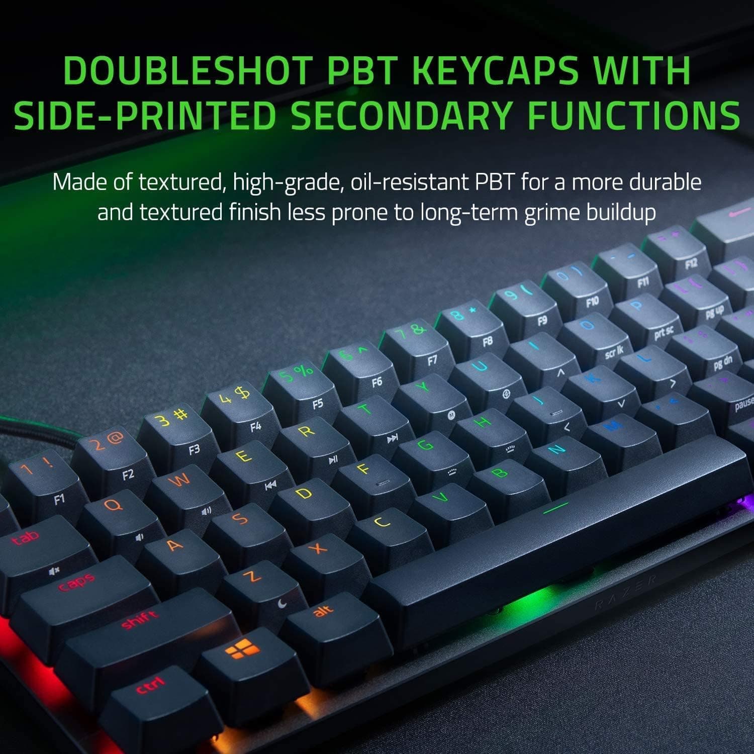 Razer Huntsman Mini Clicky Optical Purple Switch USB-C Gaming Keyboard I RGB Customizable backlighting - RZ03-03390100-R3M1 (Black) clicky purple switch - Optical Huntsman Mini Black - Image 3