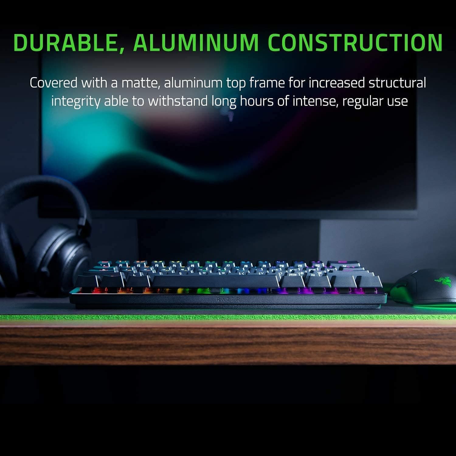 Razer Huntsman Mini Clicky Optical Purple Switch USB-C Gaming Keyboard I RGB Customizable backlighting - RZ03-03390100-R3M1 (Black) clicky purple switch - Optical Huntsman Mini Black - Image 5