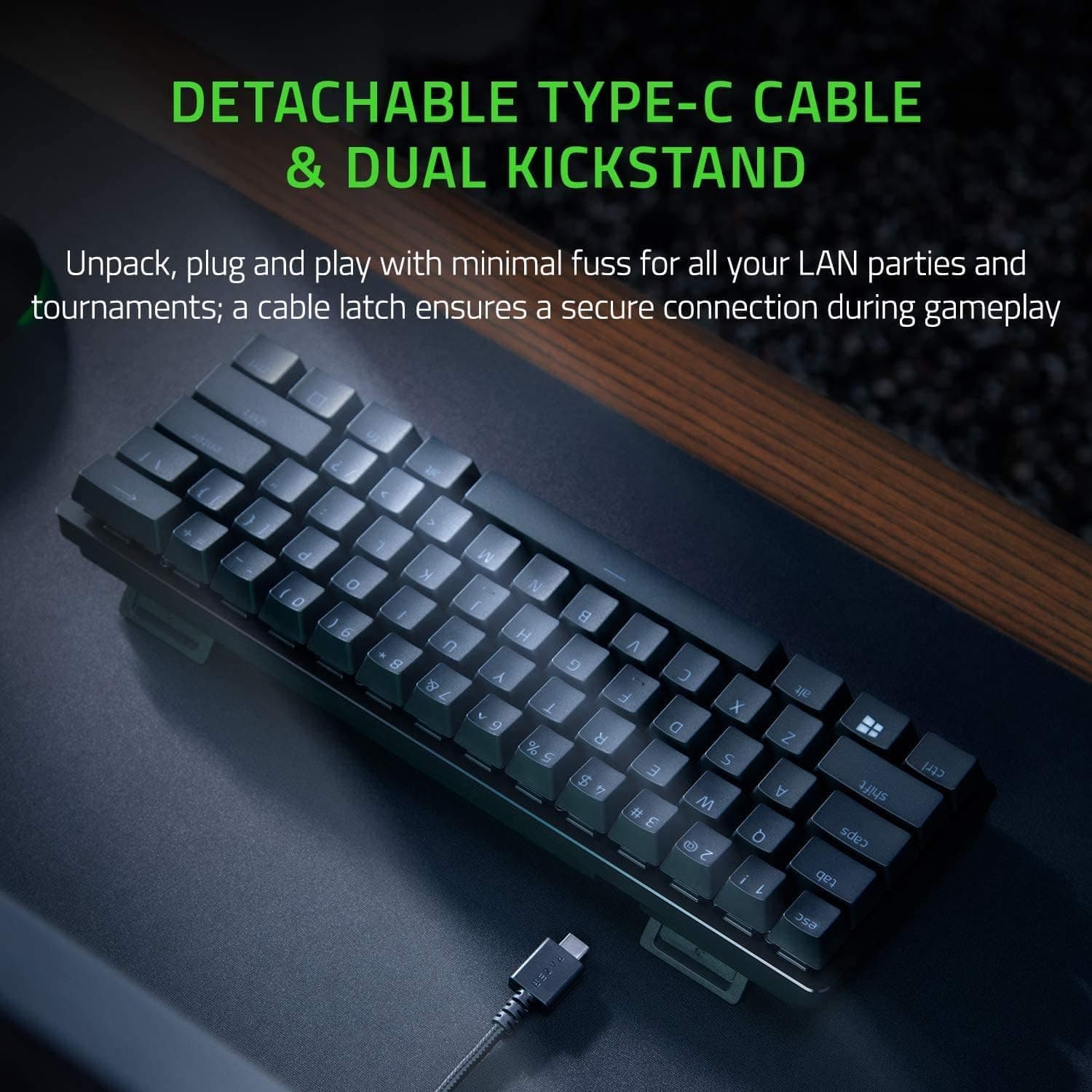 Razer Huntsman Mini Clicky Optical Purple Switch USB-C Gaming Keyboard I RGB Customizable backlighting - RZ03-03390100-R3M1 (Black) clicky purple switch - Optical Huntsman Mini Black - Image 4