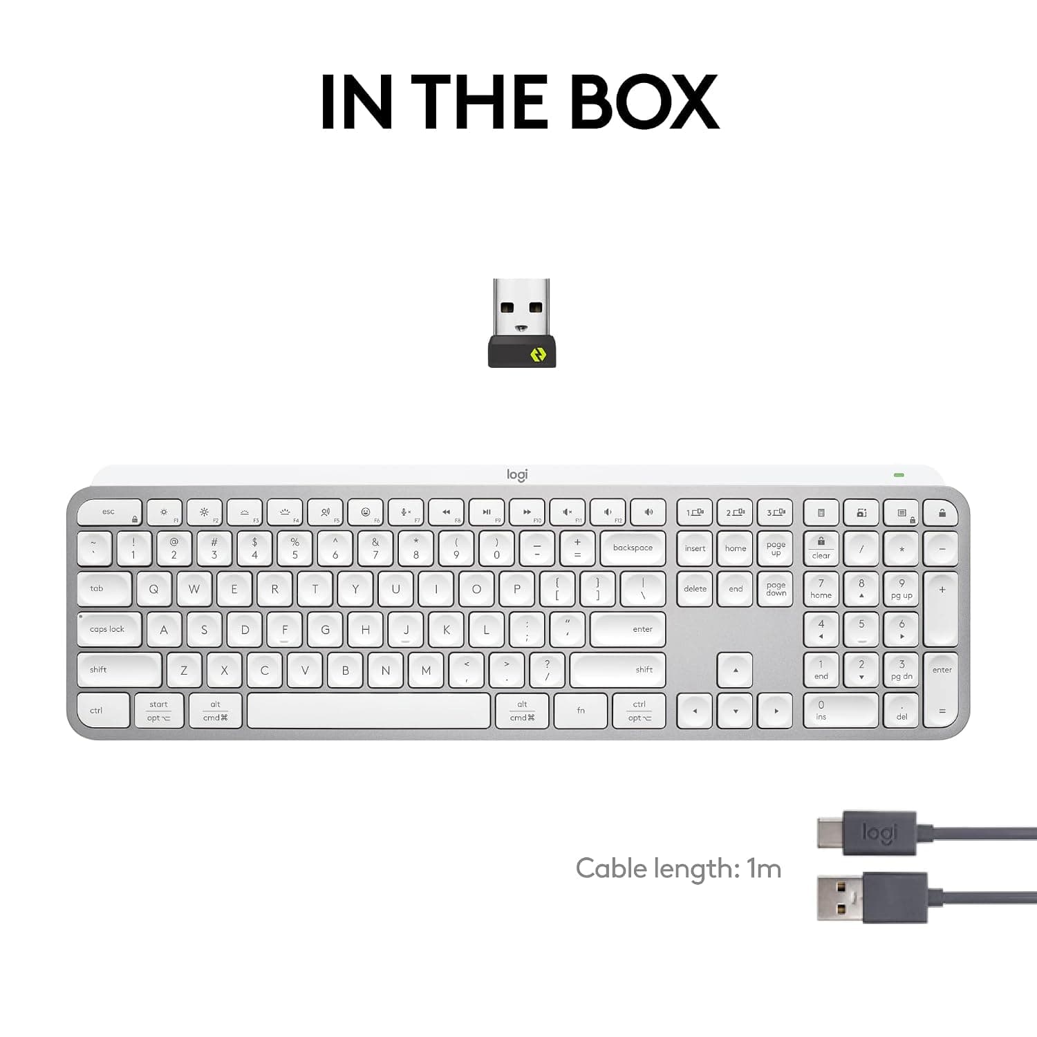 Logitech MX Keys S Wireless Keyboard with Free Adobe Subscription, Low Profile, Fluid Precise Quiet Typing, Programmable Keys, Backlighting, Bluetooth, USB C - Pale Grey Pale Grey MX Keys S - Image 9