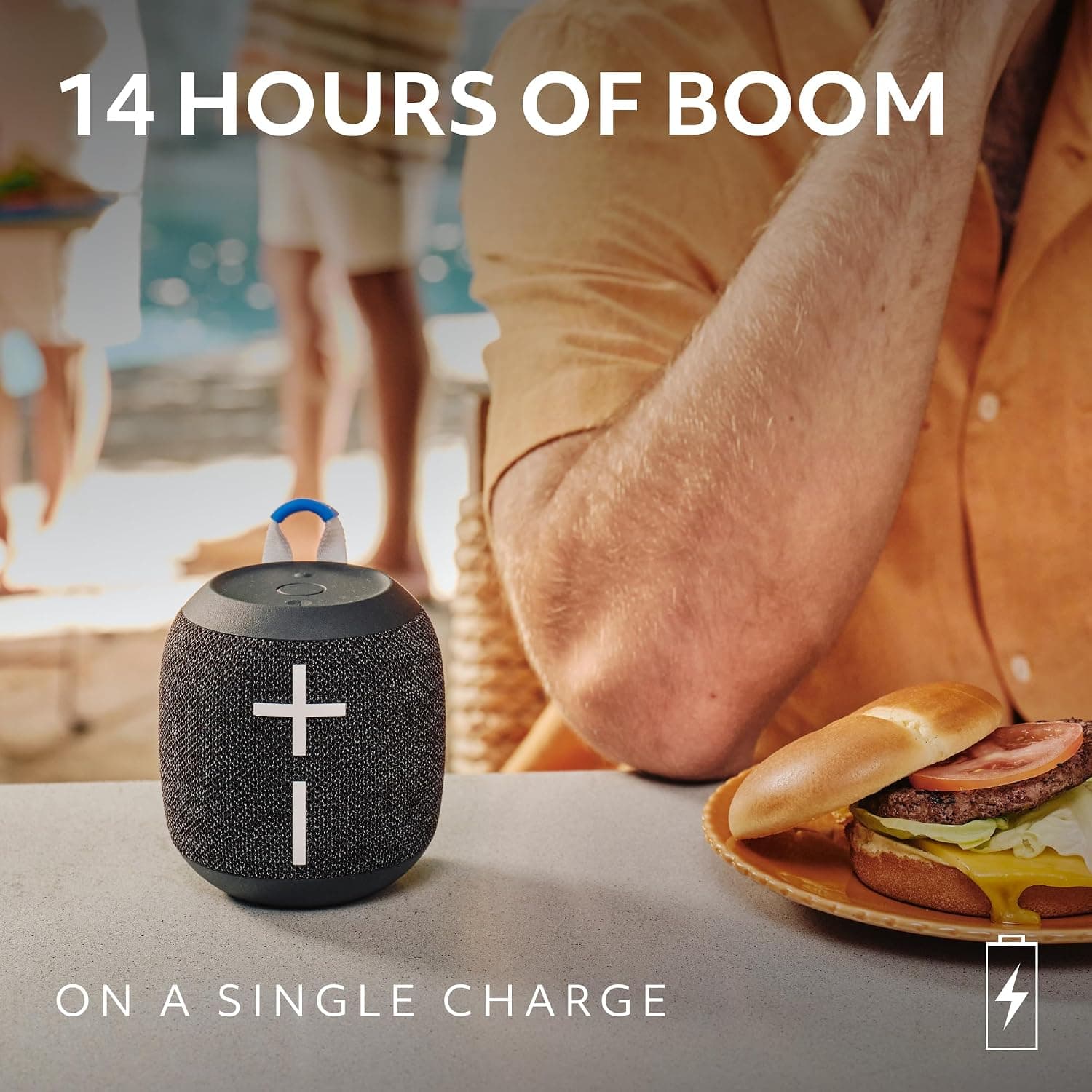 Ultimate Ears WONDERBOOM 4 Portable Waterproof Bluetooth Speaker with Big Bass and 360-Degree Sound, Dustproof Floating Speaker with 40 m (131ft) Range - Active Black Ultimate Ears WB 4- Black - Image 4