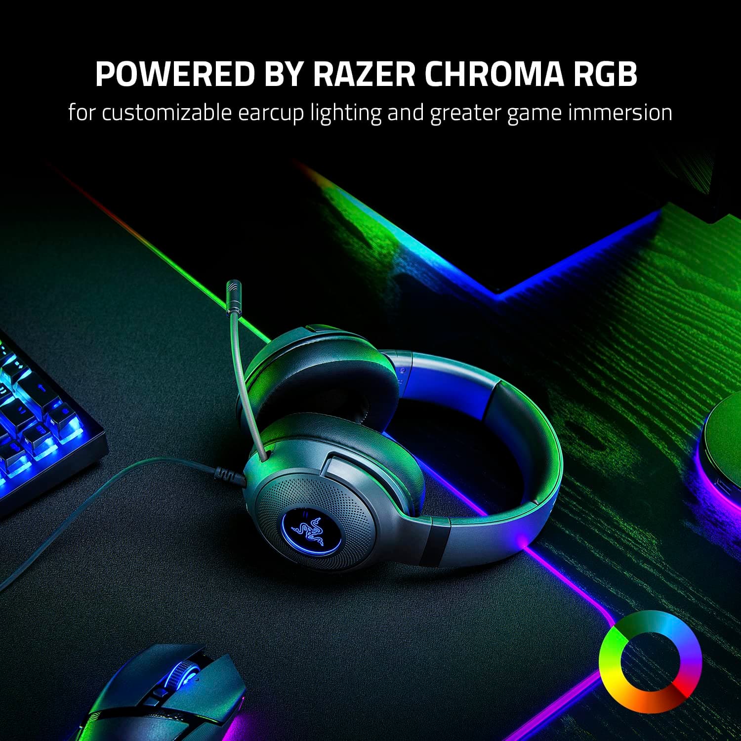 Razer Kraken V3 X - Ultra Light Comfort Triforce 40mm Drivers -7.1 Surround Sound - Hyperclear Cardioid Mic Powered Chroma RGB Wired HeadphonesUSB Gaming Over Ear Headset -RZ04-03750300-R3M1 Black Kraken V3 X USB - Image 8