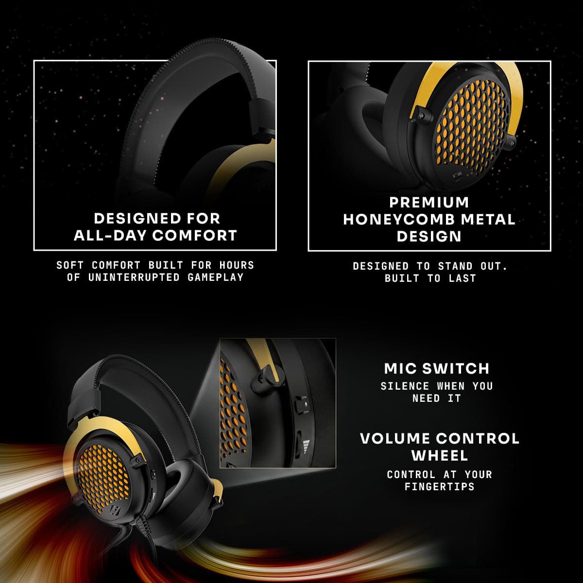 Cosmic Byte CryoCore Wired Gaming Headset for PC with 7.1.4 THX Spatial Audio, 50mm Hi-Fi Drivers, Detachable ENC Microphone, in-Line Volume Control (Black) - Image 6