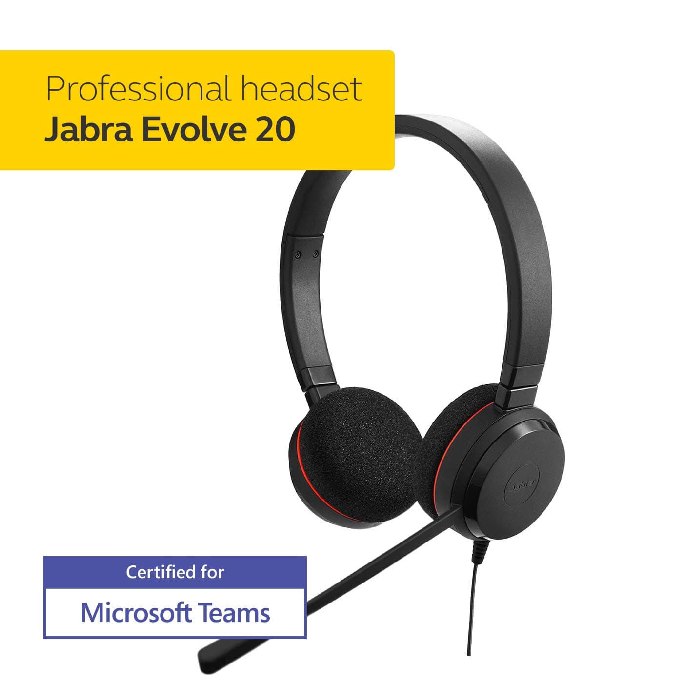 Jabra Evolve 20 Ms Stereo in Ear, Wired, Black, Pack of 1 MS 1 - Image 2