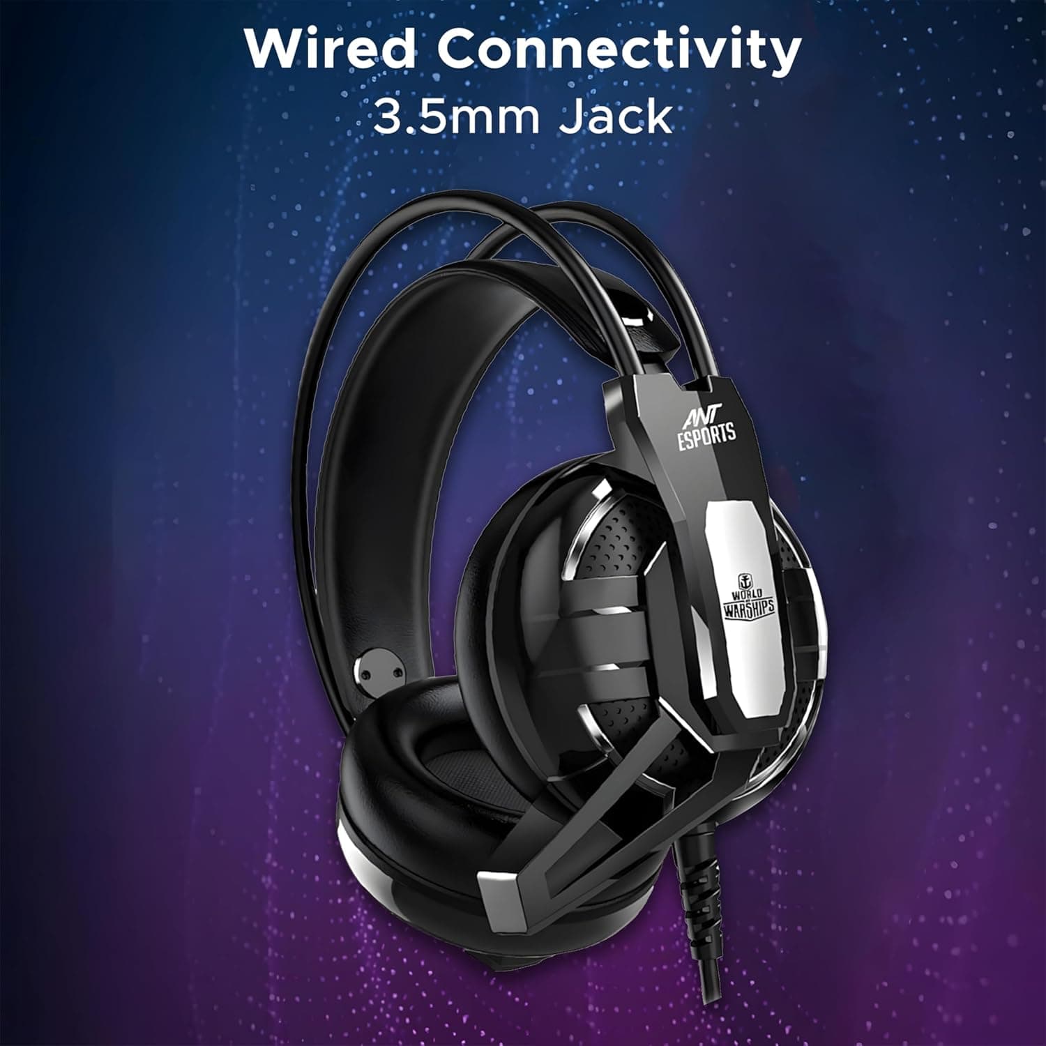 Ant Esports H520W Smartchoice Gaming Headset with Mic, Wired 3.5mm Over-Ear, 50mm Bass Drivers, Noise Isolating, Lightweight Comfort, Multi-Platform (PC/PS4/Xbox/Switch/Mobile), Black - Image 8