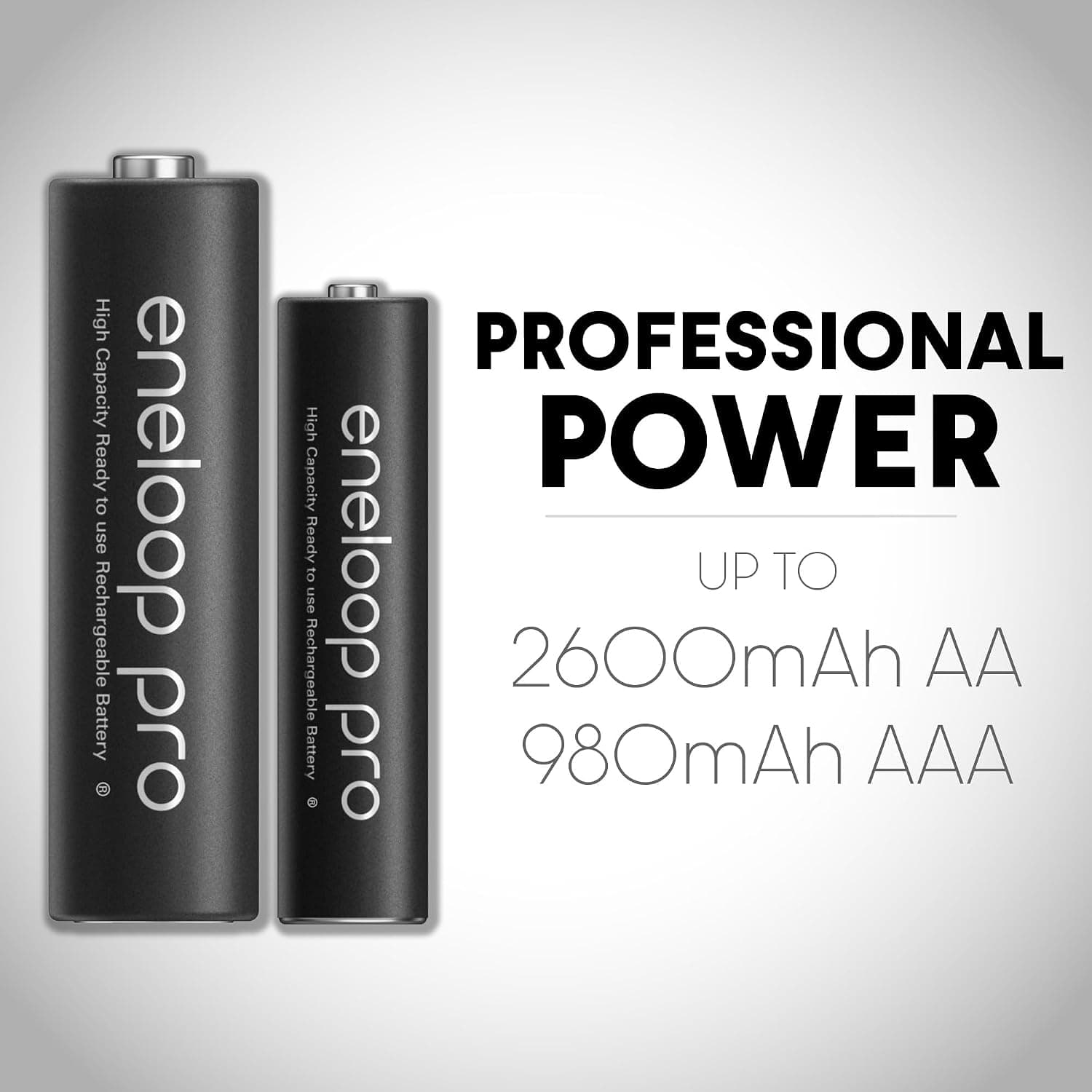 Panasonic BK-3HCCE/4BN Eneloop (Up to 2550 mAH) Pro AA high Capacity Ni-MH Pre-Charged Rechargeable Batteries, 4-Battery Pack (packing may vary) Pack of 4 Eneloop Pro-2550 mAh - Image 3