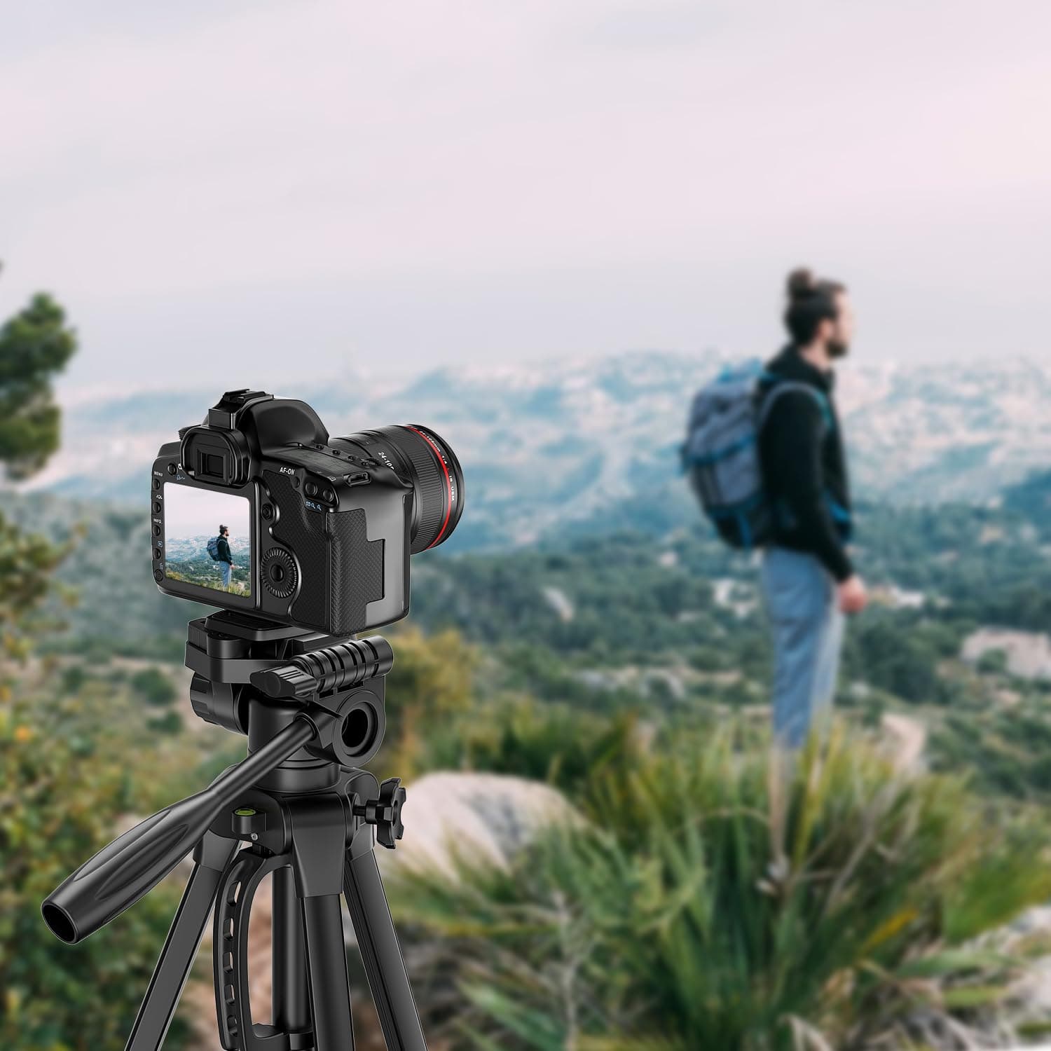 Amazon Basics 60 Inch Tripod for DSLR, Camera | Operating Height: 4.58 Ft. | Maximum Load Capacity up to 4.5kg | Portable Lightweight Aluminium Tripod with 360° Ball Head | Carry Bag Included (Black) - Image 6