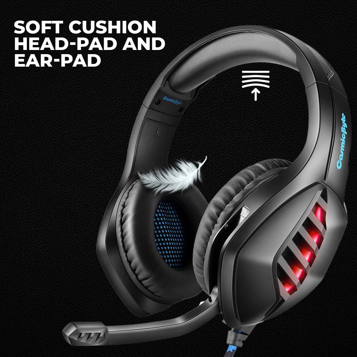 Cosmic Byte GS430 Gaming wired over ear Headphone, 7 Color RGB LED and Microphone - Image 6