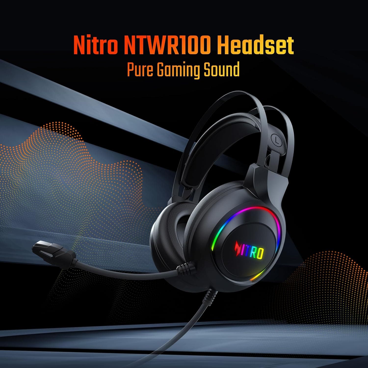 acer Nitro Wired Gaming Headset | 50mm Drivers | 3.5mm Audio + USB RGB Lighting | Omnidirectional Mic with LED | Flexible Dual Headband | 20Hz–20kHz | Strong Build | Windows, Android, iOS Compatible - Image 7