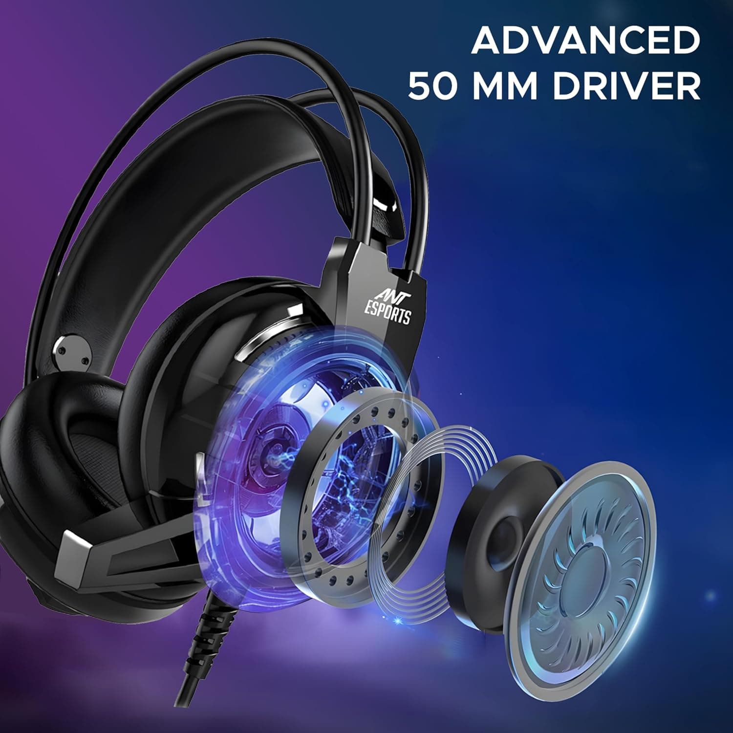 Ant Esports H520W Smartchoice Gaming Headset with Mic, Wired 3.5mm Over-Ear, 50mm Bass Drivers, Noise Isolating, Lightweight Comfort, Multi-Platform (PC/PS4/Xbox/Switch/Mobile), Black - Image 5