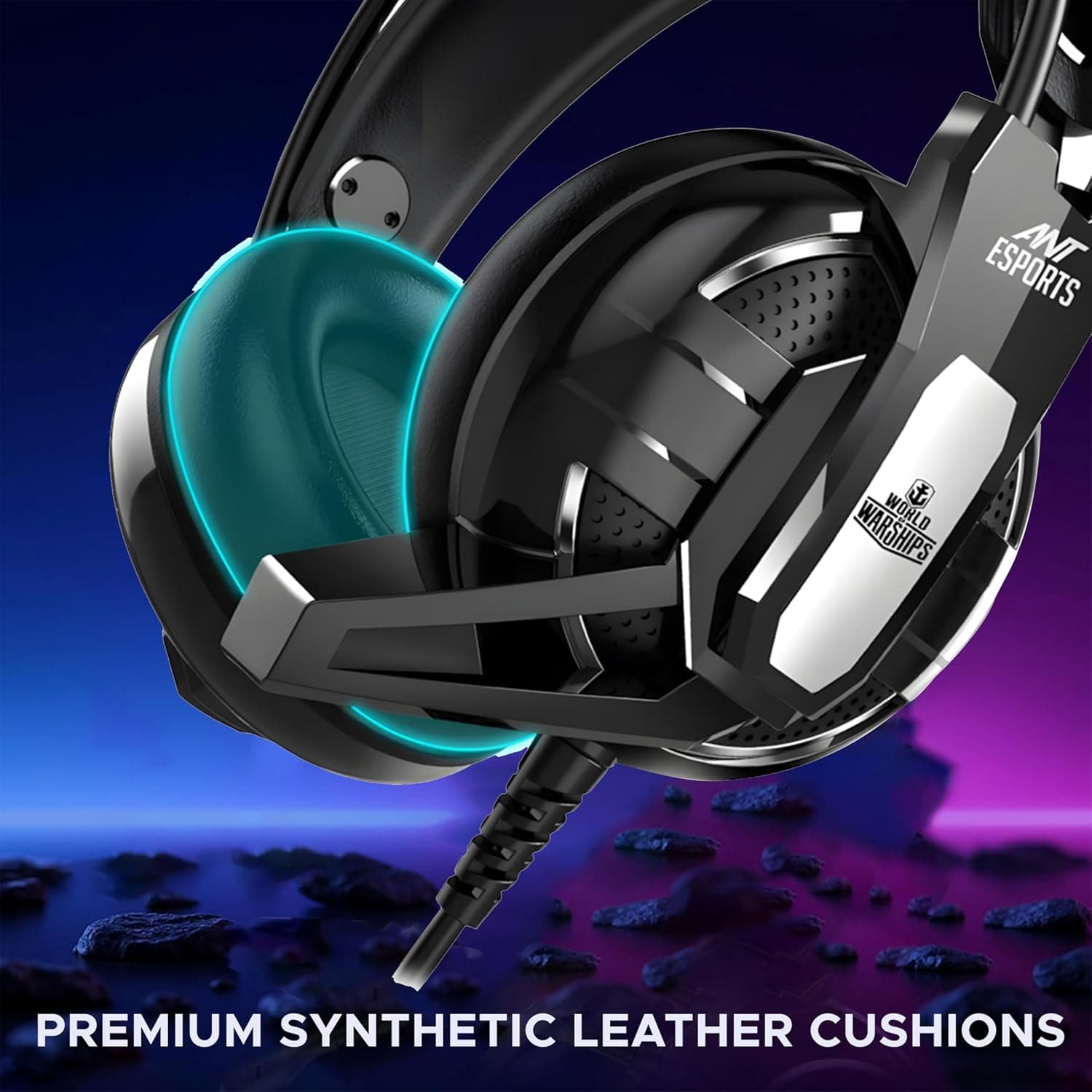 Ant Esports H520W Smartchoice Gaming Headset with Mic, Wired 3.5mm Over-Ear, 50mm Bass Drivers, Noise Isolating, Lightweight Comfort, Multi-Platform (PC/PS4/Xbox/Switch/Mobile), Black - Image 2